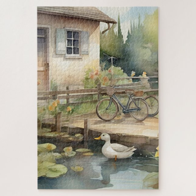 Ducks Country Garden Pond Scene 2 Puzzle (Vertikal)