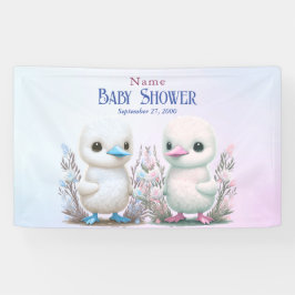 Ducks Floral Baby Dusche Willkommen Banner