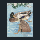 Ducks im Qater von Ohara Koson Postkarte<br><div class="desc">Duckkuppel im Qater (1925-1936) Malerei von Ohara Koson</div>