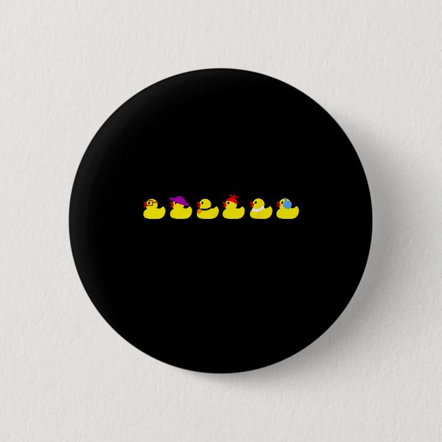 Ducks In A Row Funny Pun Dad Joke Cute Humor Rubbe Button (Vorderseite)