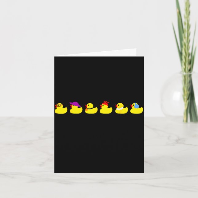 Ducks In A Row Funny Pun Dad Joke Cute Humor Rubbe Karte (Vorderseite)