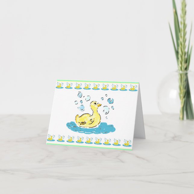 Ducks in Blasen - GIFT Hinweis Dankeskarte (Vorderseite)