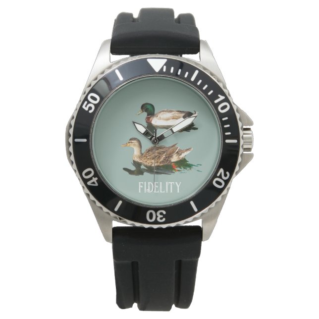 Ducks mallards essbare Zuckerguss Runden Armbanduhr (Vorderseite)
