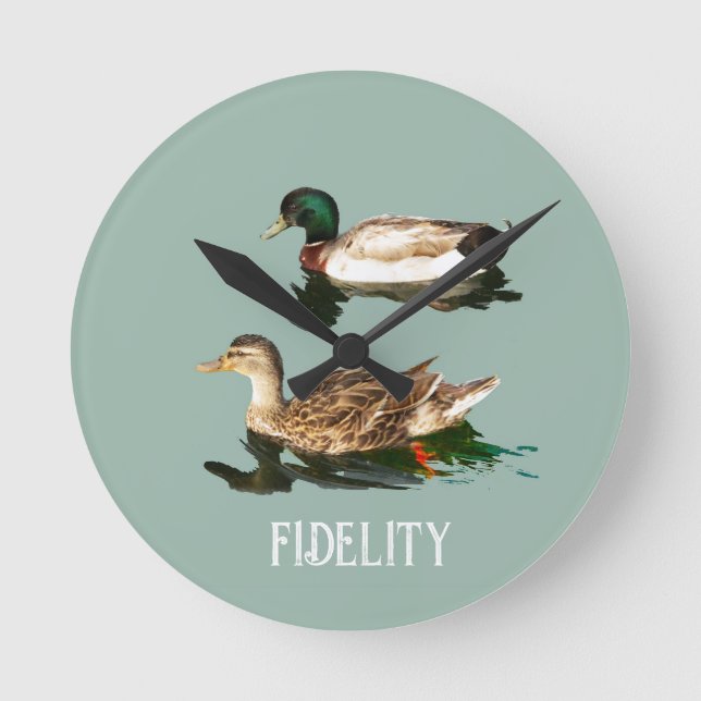 Ducks mallards essbare Zuckerguss Runden Runde Wanduhr (Vorderseite)