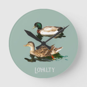 Ducks mallards runde wanduhr