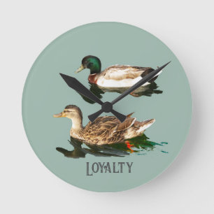 Ducks mallards runde wanduhr