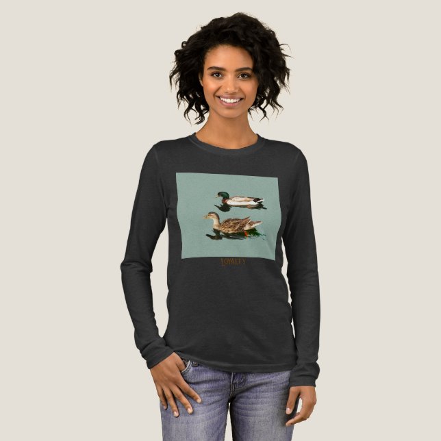 Ducks mallards Tri-Blend shirt (Volle Vorderseite)