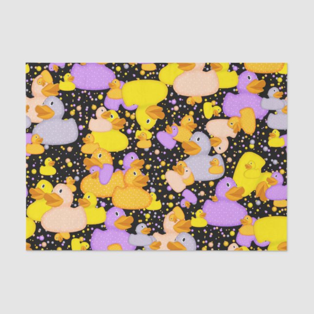Ducks-n-Dots-Style-1-Black-TISSUE-WRAP-PAPIER Seidenpapier (Vorderseite)