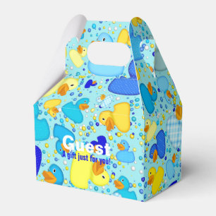 Ducks-n-Dots-Style-3-blau, 1-GABLE-FAVOR-Box Geschenkschachtel