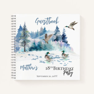 Ducks Woodland Forest 18. Geburtstag Gästebuch Notizbuch