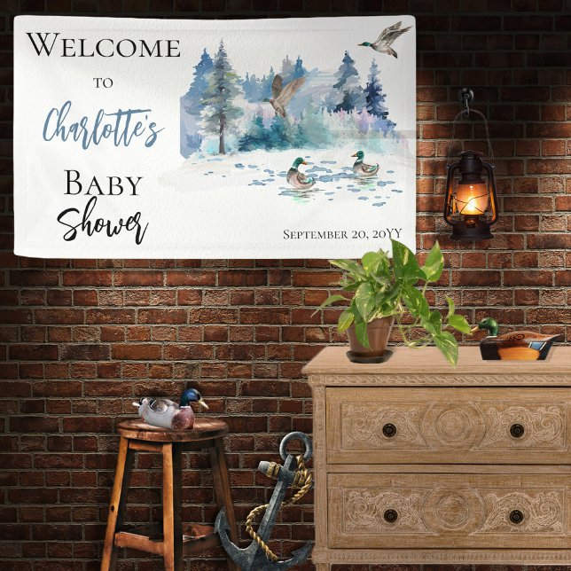Ducks Woodland Forest Nature Boy Babydusche Banner (Von Creator hochgeladen)