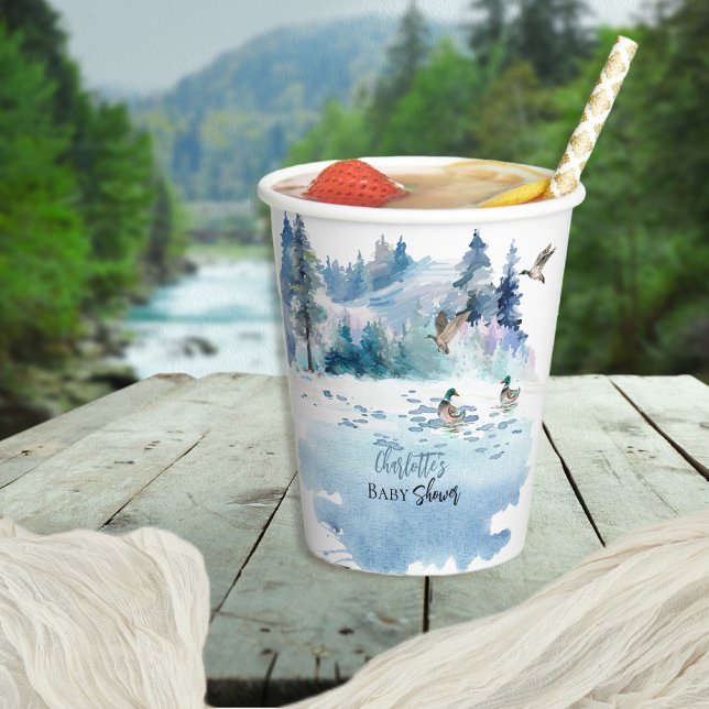 Ducks Woodland Forest Nature Boy Babydusche Pappbecher (Von Creator hochgeladen)