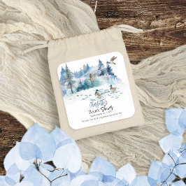 Ducks Woodland Forest Nature Boy Babydusche Quadratischer Aufkleber