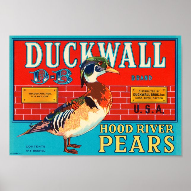 Duckwall Hood River Peers Vintag Crate Label Poster (Vorne)