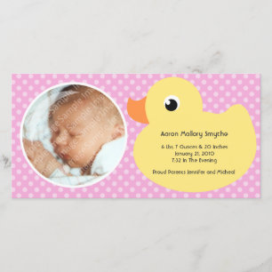 Ducky Blasen-Gummirahmen-neue Baby-Foto-Karten Ankündigung