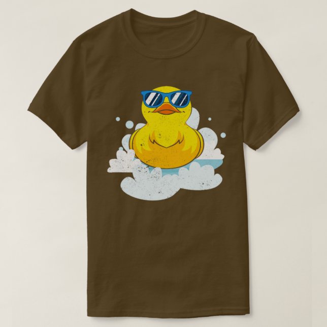 Ducky Cool Duckling Funny Bath Toy Rubber Duck T-Shirt (Design vorne)