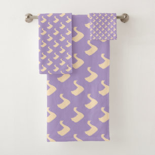 Ducky Duck Diagonal Lilac Badhandtuch Set