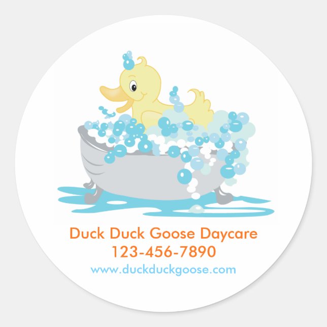 Ducky Duck in Tub Maßgeschneiderte Sticker (Vorderseite)