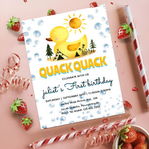 Ducky gelb 1. Gummi-Ente Geburtstagseinladungen Einladung
