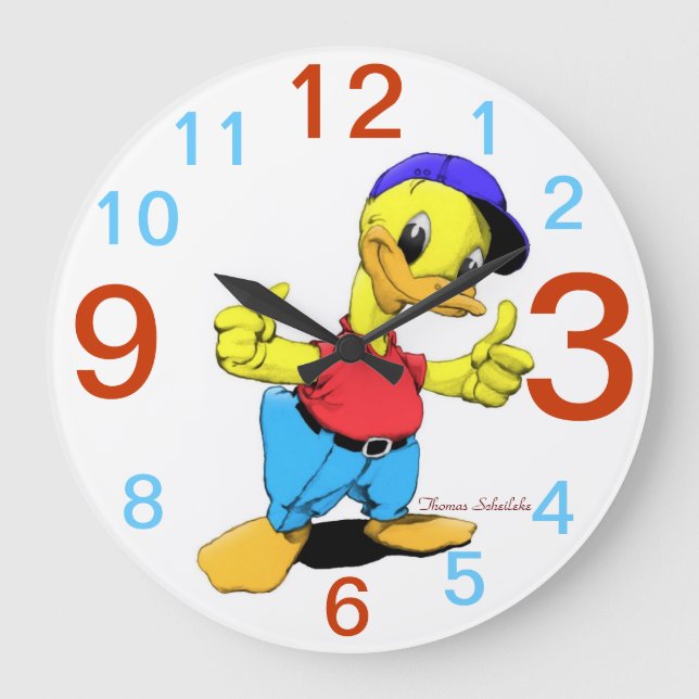 Ducky Große Wanduhr (Vorderseite)