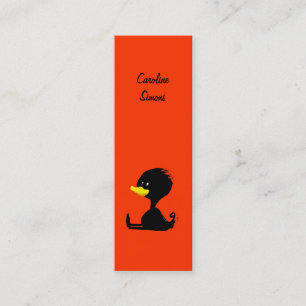 Ducky Lesezeichen des schwarzen Cartoon Mini Visitenkarte