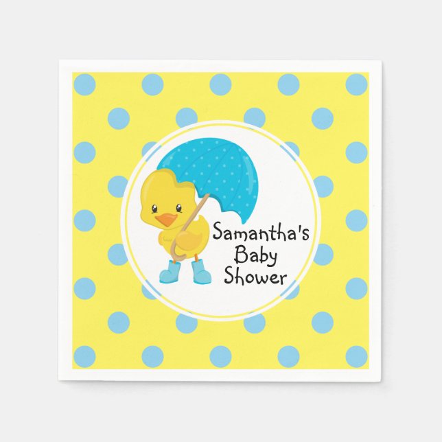 Ducky mit Umbrella Baby Dusche Serviette (Vorderseite)