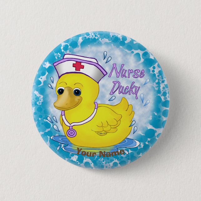 Ducky niedlich Krankenschwester Button (Vorderseite)