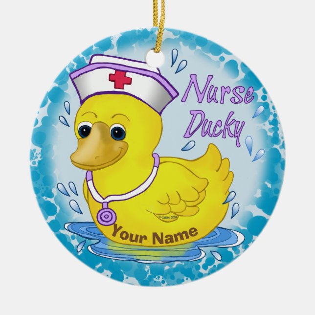 Ducky niedlich Krankenschwester Keramikornament (Vorne)