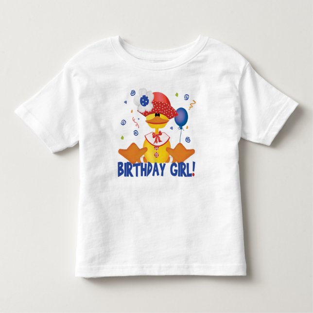 Ducky Party Birthday Girl Kleinkind T-shirt (Vorderseite)