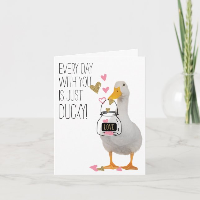 Ducky Valentine Karte (Vorderseite)