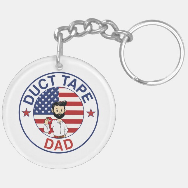 Duct Tape Dad - Acrylic Keychain Schlüsselanhänger (Rückseite komplett)