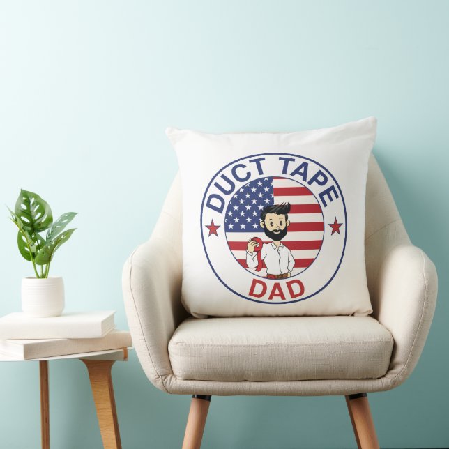 Duct Tape Dad - Throw Pillow (Square) Kissen (Stuhl )
