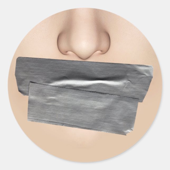 Duct Tape Mouth Runder Aufkleber (Vorderseite)