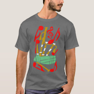 Dudelsack rote Musiknoten Freunde T-Shirt