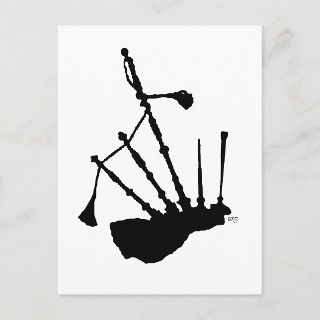 Dudelsack Silhouette Postkarte (Vorderseite)