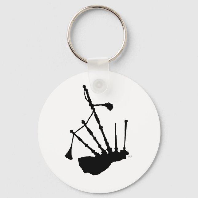 Dudelsack Silhouette Schlüsselanhänger (Vorderseite)