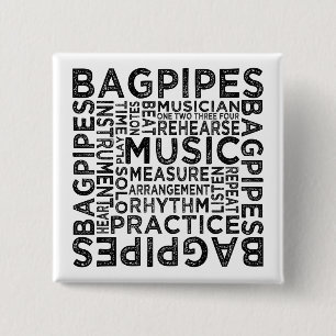 Dudelsack-Typografie Button