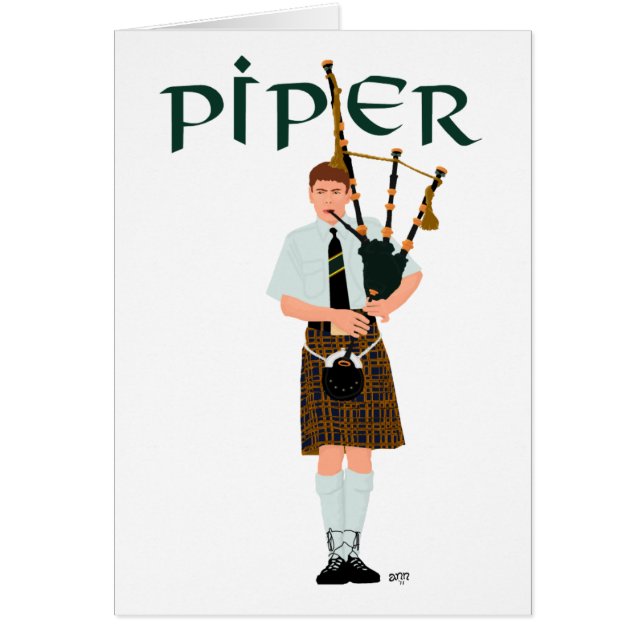 Dudelsackpfeifer - Brauner Kilt (Vorne)