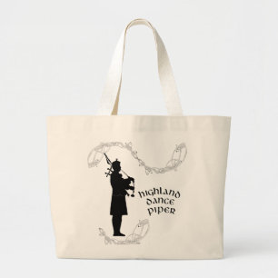 Dudelsackpfeifer-Silhouette Jumbo Stoffbeutel