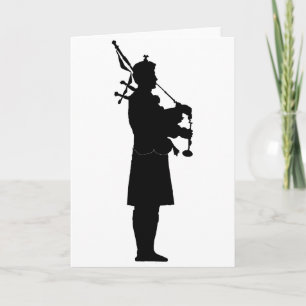 Dudelsackpfeifer-Silhouette Karte