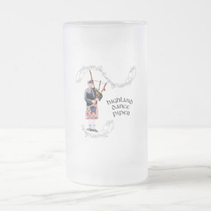 Dudelsackspieler im roten Kilt Mattglas Bierglas