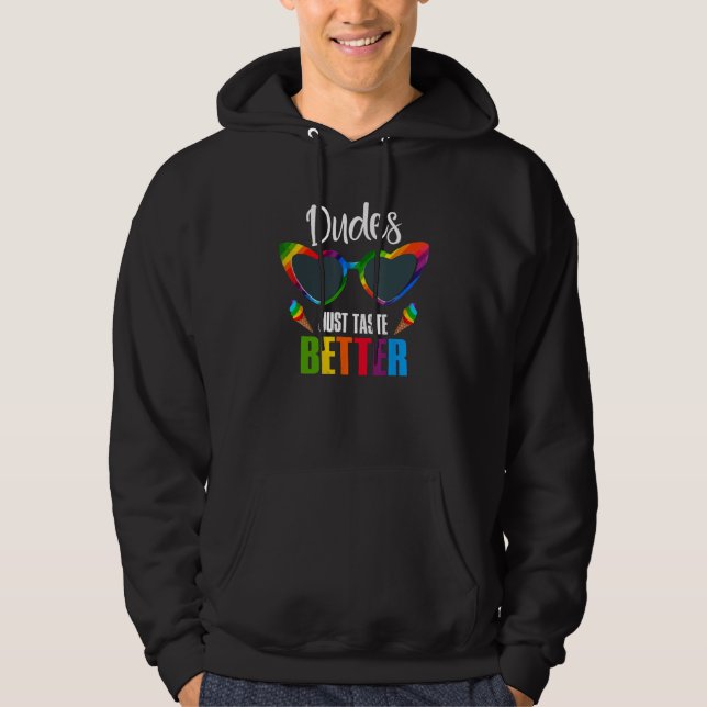 Dudes Just Taste Better  Gay Pride Month LGBT Rain Hoodie (Vorderseite)