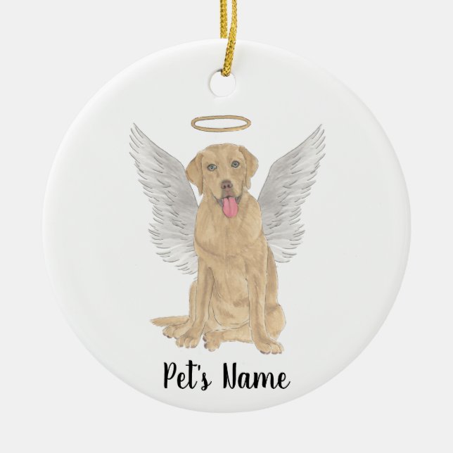 Dudley Labrador Beileid Memorial Keramik Ornament (Vorne)