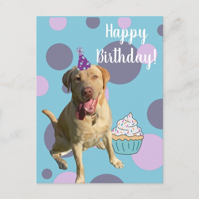 Dudley Labrador Birthday Card Postkarte (Vorderseite)