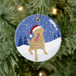 Dudley Labrador Christmas   Keramik Ornament