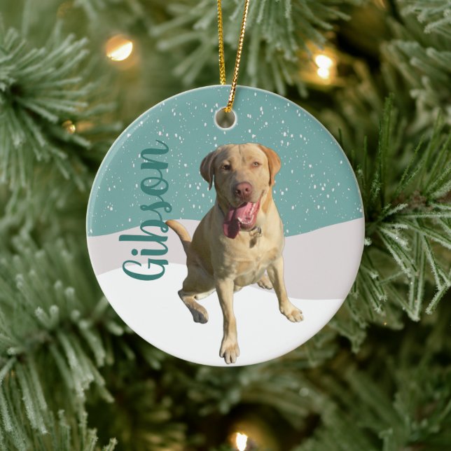 Dudley Labrador Christmas Keramik Ornament (Baum)
