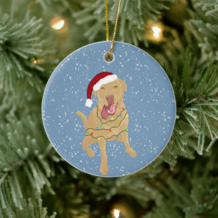 Dudley Labrador Christmas  Keramik Ornament