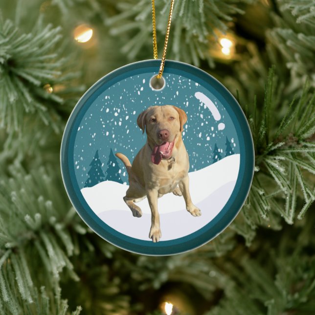 Dudley Labrador Christmas Keramik Ornament (Baum)