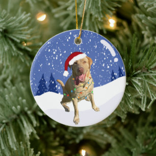 Dudley Labrador Christmas  Keramik Ornament