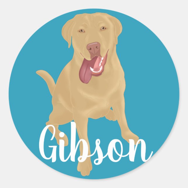Dudley Labrador Classic Round Sticker (Vorderseite)